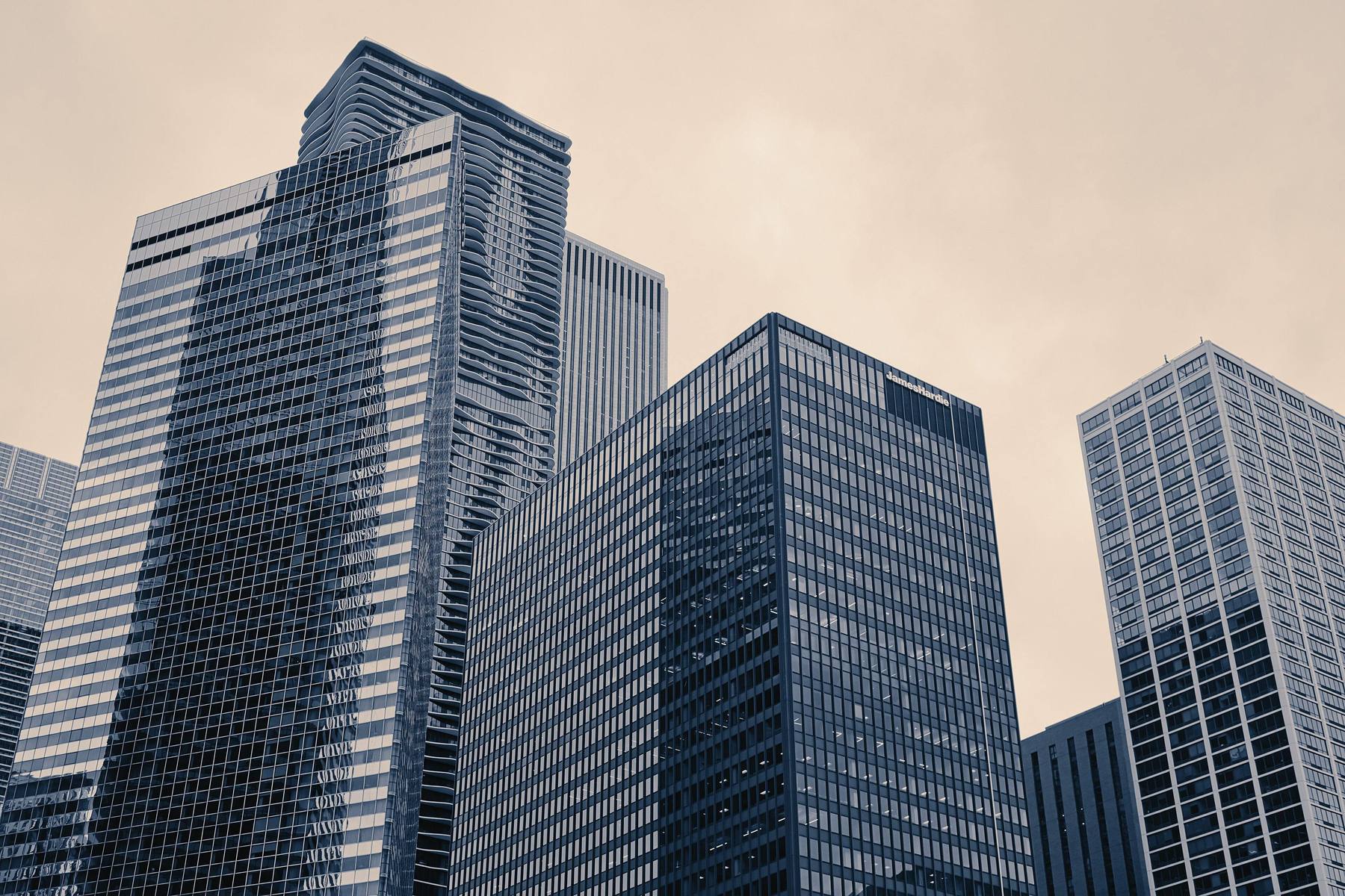 Glass towers in the Chicago Loop